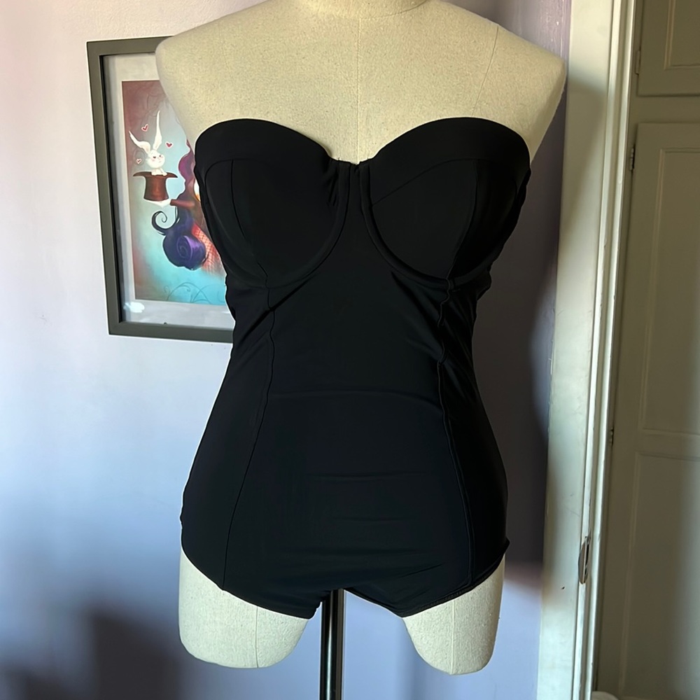 Land’s End Black one piece swimsuit.